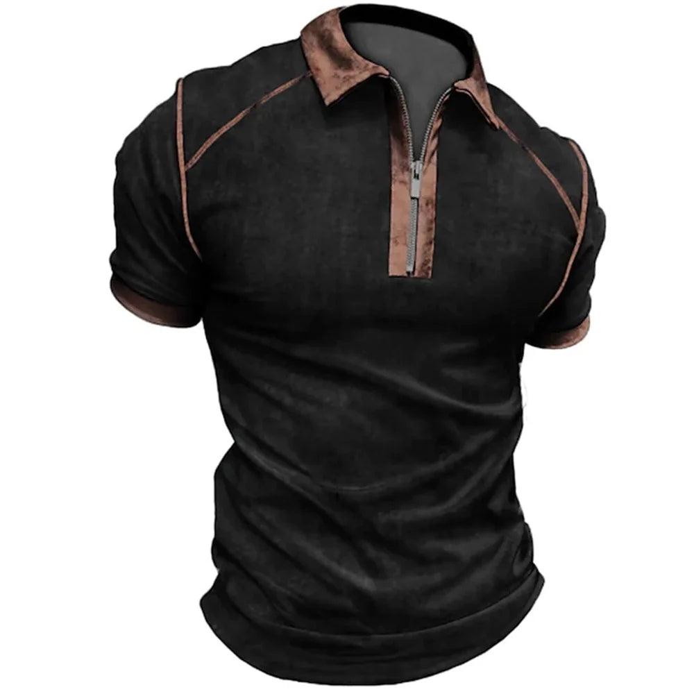 Summer Men Polo Men T Shirts High Quality Short Sleeves Man Pullover Tops Luxury T-shirt Breathable Clothes Casual Zip Clothings