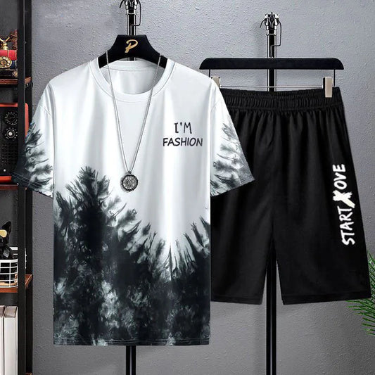 New Men Tracksuits 3d Printed Summer 2 Pieces Tops and Shorts Suit Man Clothes Set Fashion Jogger Outfit Oversized Men Costume
